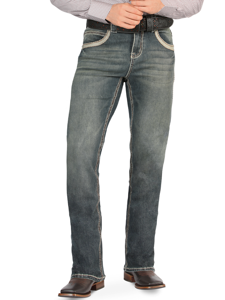 Pantalón para Hombre de Mezclilla Vaquero LAMASINI (Heavy Denim) LM1868