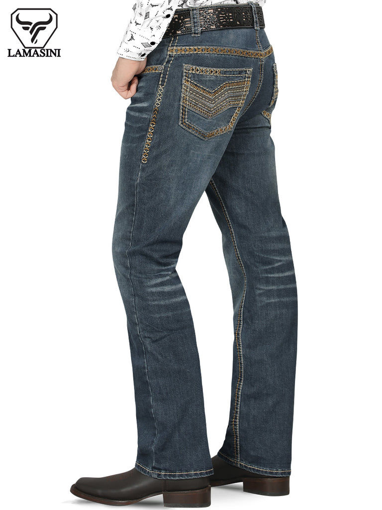 Pantalón para Hombre de Mezclilla Vaquero LAMASINI LM1870