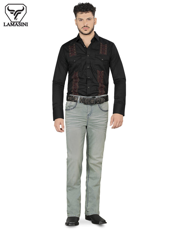 Pantalón para Hombre de Mezclilla Vaquero LAMASINI LM1870