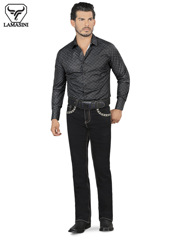 Pantalón para Hombre de Mezclilla Vaquero LAMASINI LM1872