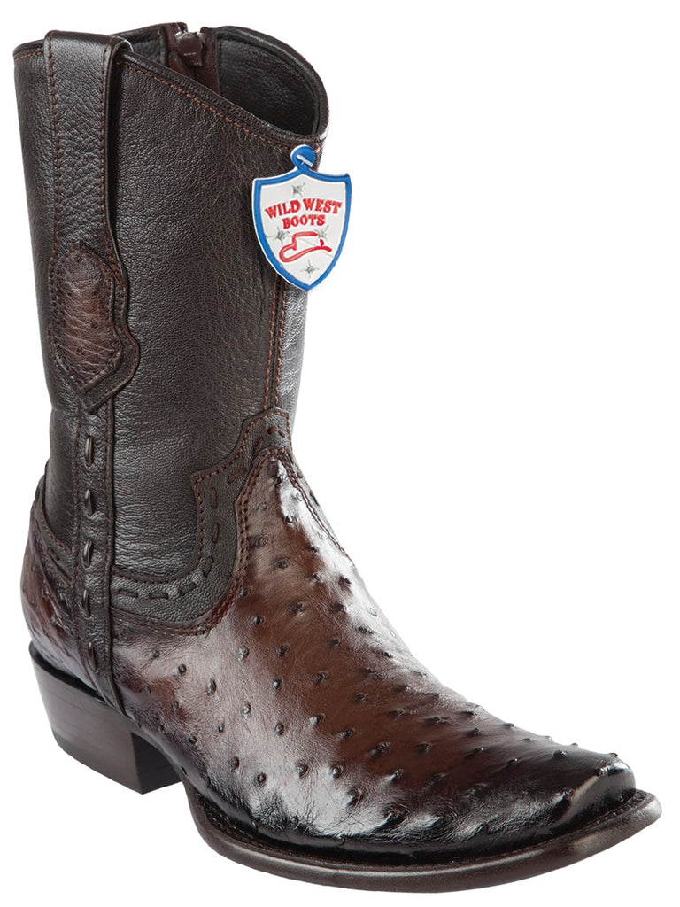 Wild West Ostrich Casual Boot For Men Original Last Dubai 279B0316 Faded Brown