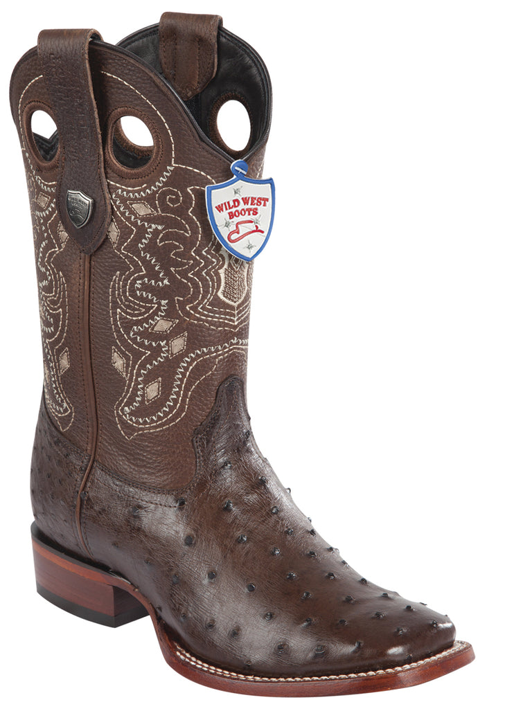 Rodeo Wild West Ostrich Boot For Men Original Last Bull Dog 28240307 Brown