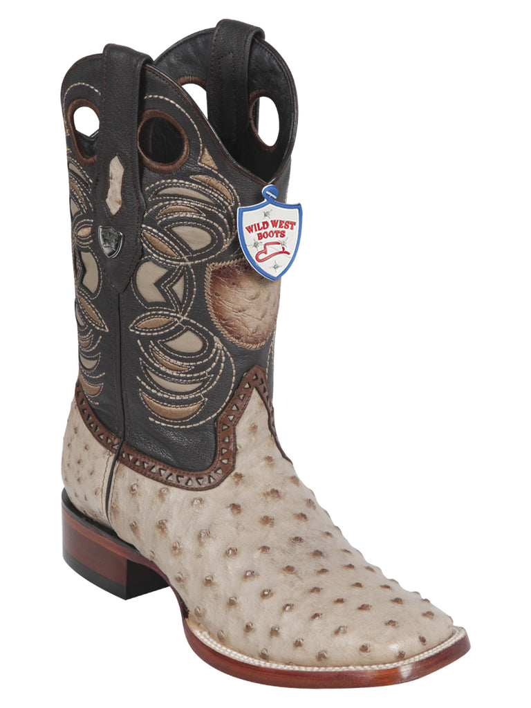 Rodeo Wild West Ostrich Boot For Men Original Last Bull Dog 28240372 Mocha