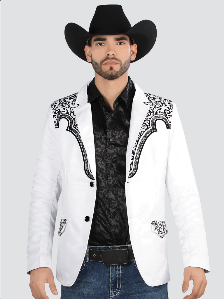 Saco MONTERO Bordado Para Caballero Estilo MT-2179 Blanco