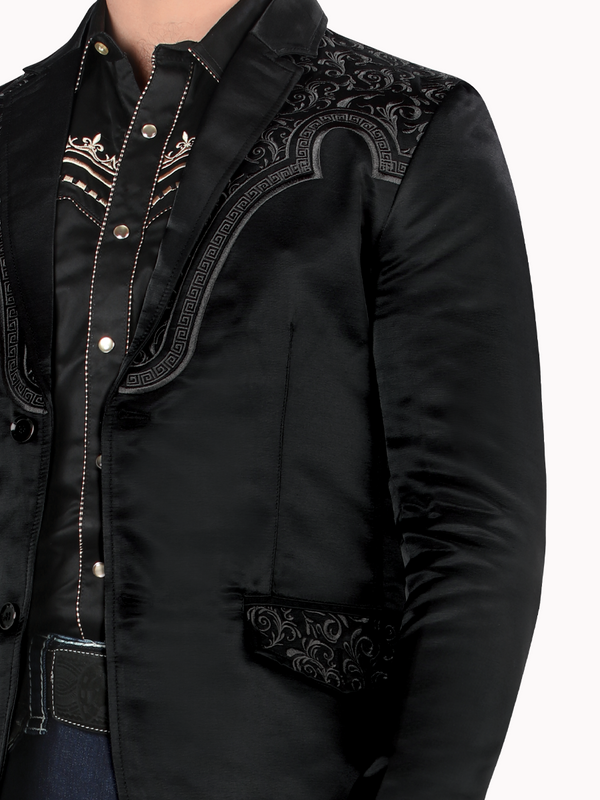 Saco MONTERO Bordado Para Caballero Estilo MT-2179 Negro / Charcoal