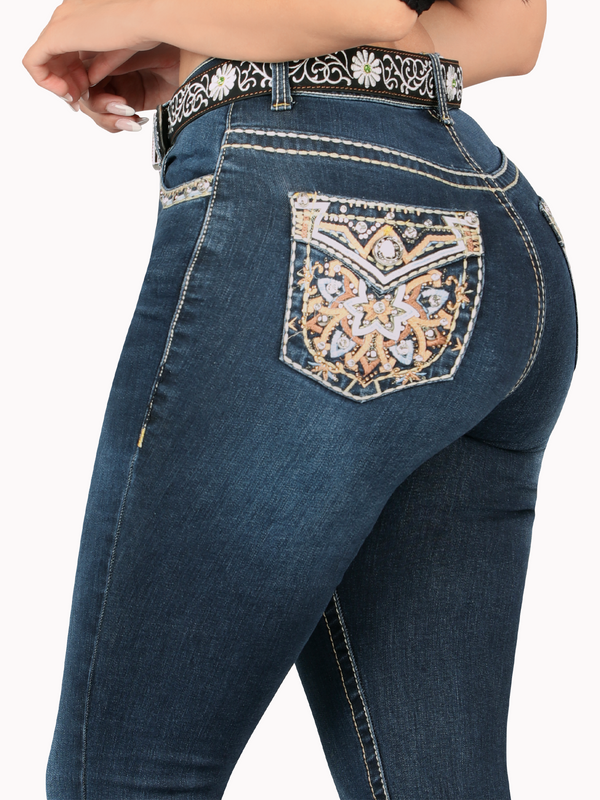 Pantalón para dama Vaquero de Mezclilla Stretch MONTERO Código D846