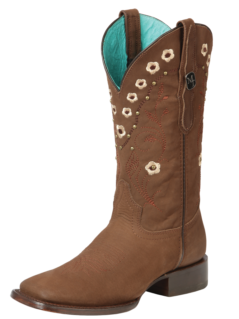 Botas Vaqueras Dama Horma Bulldog Camel MONTERO Estilo Rojo