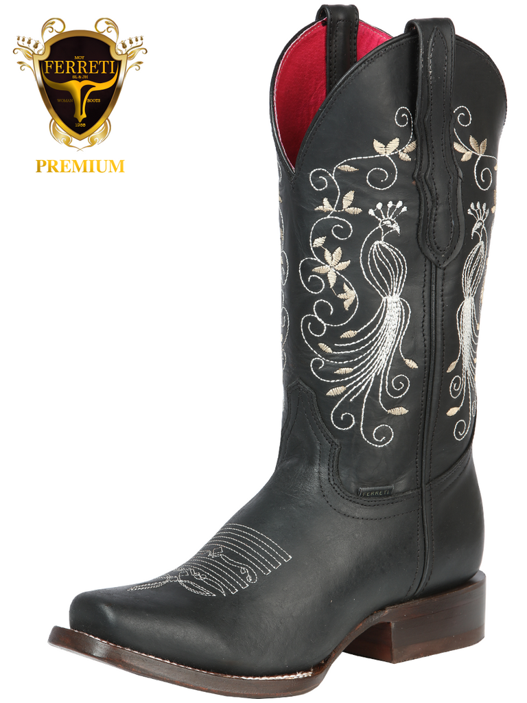 FERRETI PREMIUM Cowboy Boot for Women Original Last Rodeo FER-DAM-3-3 Black