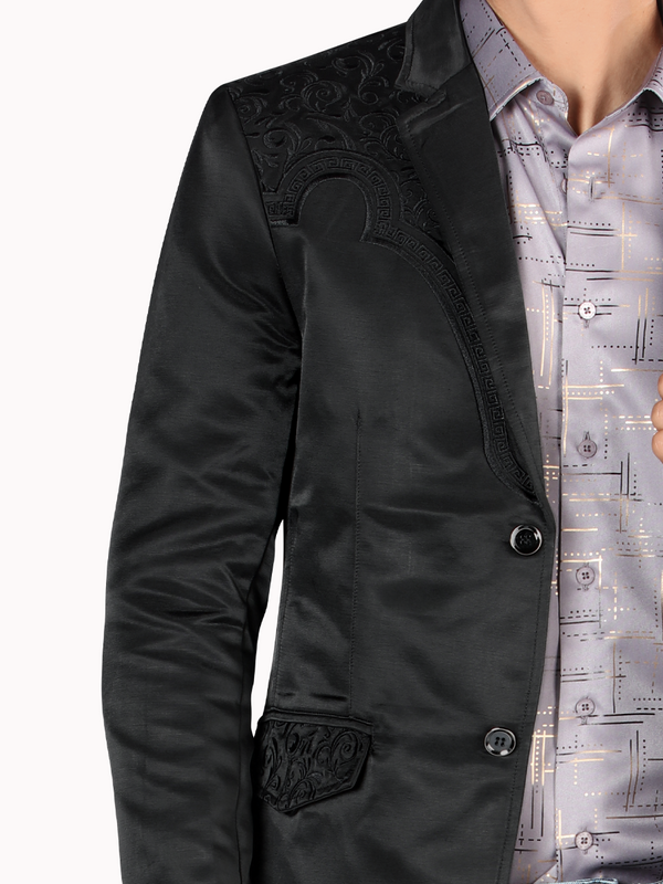 Saco MONTERO Bordado Para Caballero Estilo MT-2179 Negro / Negro