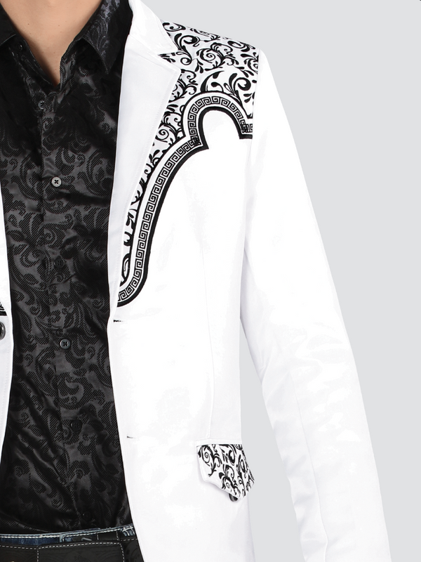 Saco MONTERO Bordado Para Caballero Estilo MT-2179 Blanco