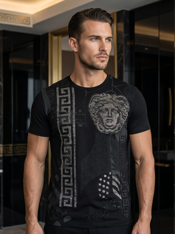 LAV94651 Premium Medusa Luxe Tee – Black Edition