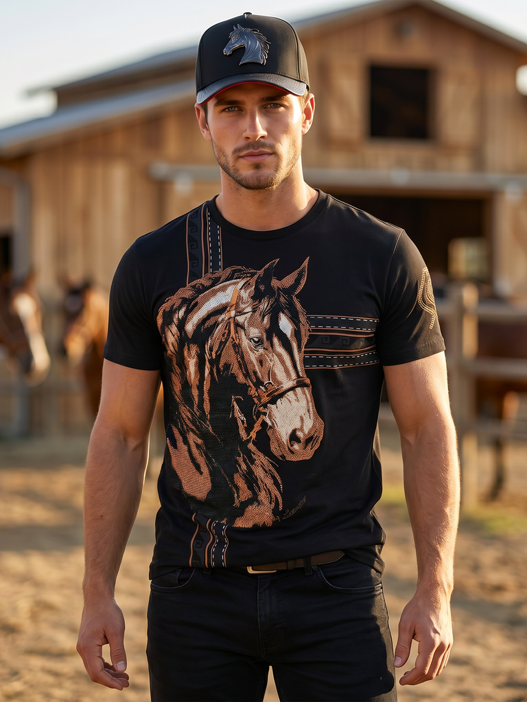 LAV94787 Premium Horse Luxe Tee – Slim Fit Edition