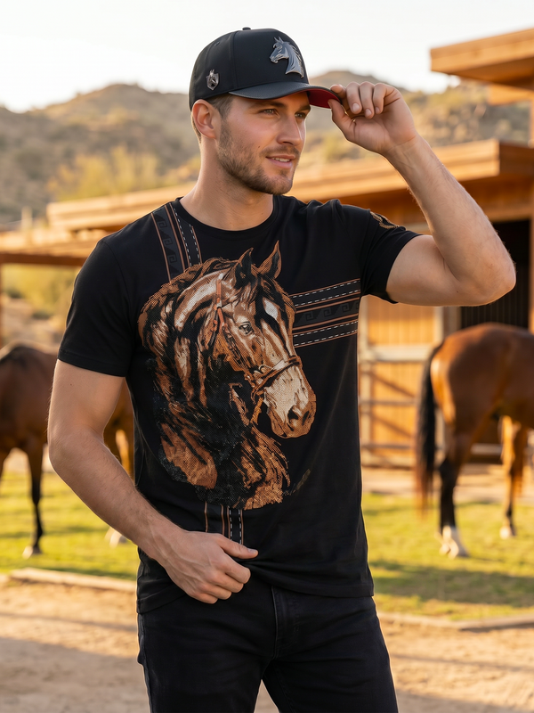 LAV94787 Premium Horse Luxe Tee – Slim Fit Edition