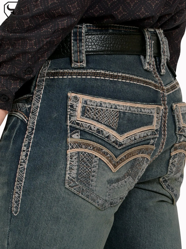 Pantalón para Hombre de Mezclilla Vaquero LAMASINI (HEAVY DENIM) LM12105 Blue