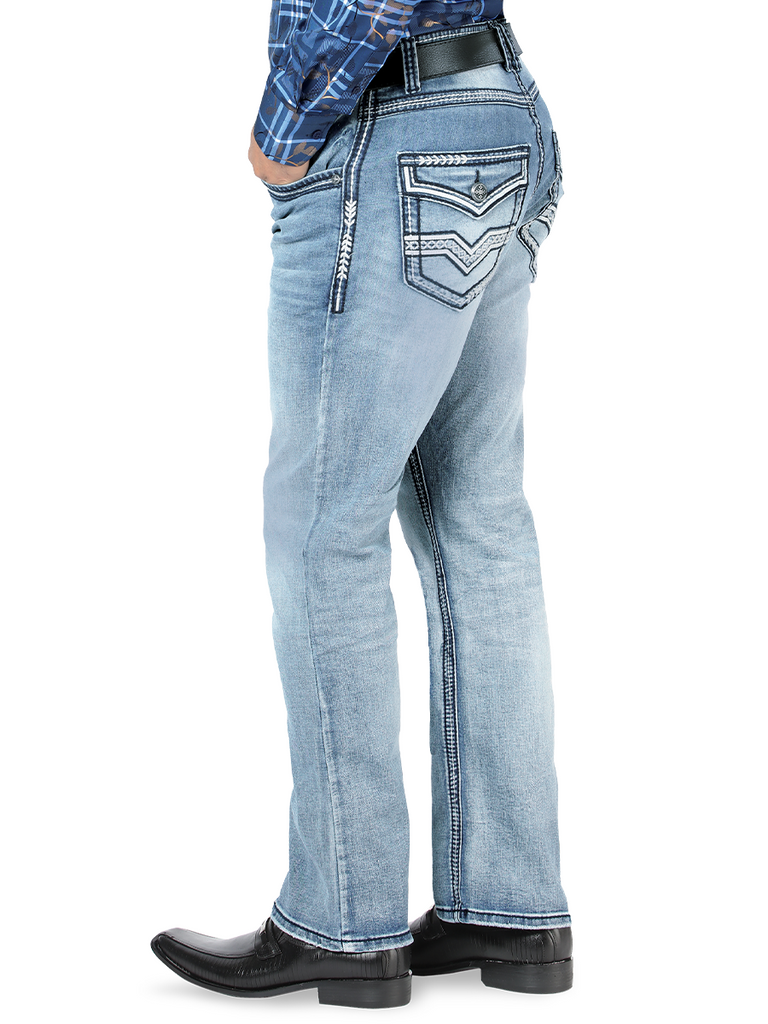 Pantalón para Hombre de Mezclilla Vaquero LAMASINI (Heavy Denim) LM1851