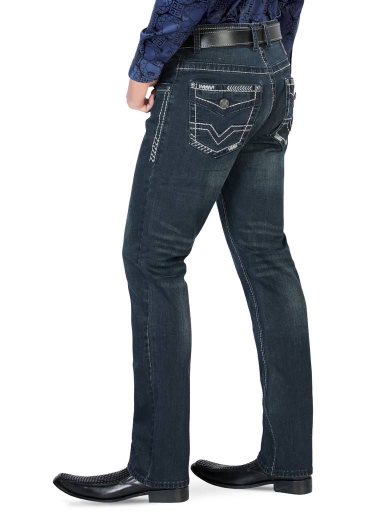 Pantalón para Hombre de Mezclilla Vaquero LAMASINI (Heavy Denim) LM1863