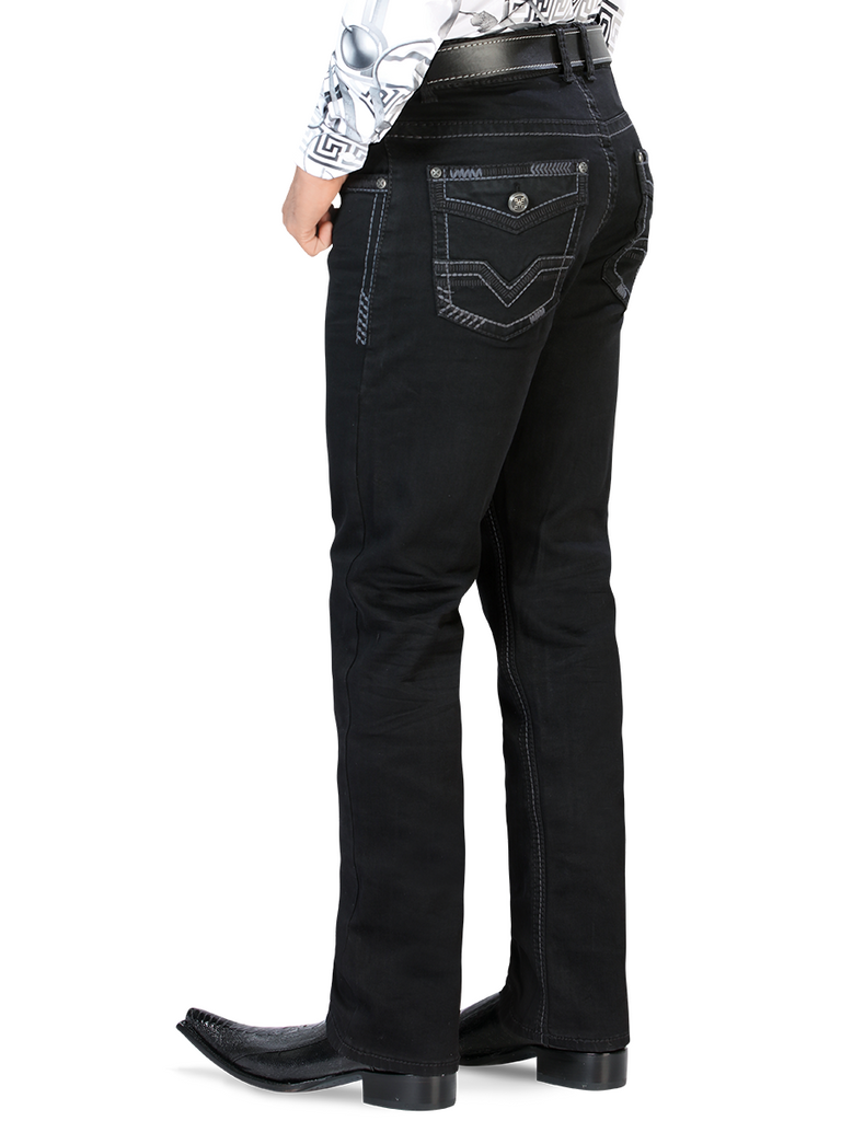 Pantalón para Hombre de Mezclilla Vaquero LAMASINI (Heavy Denim) LM1863