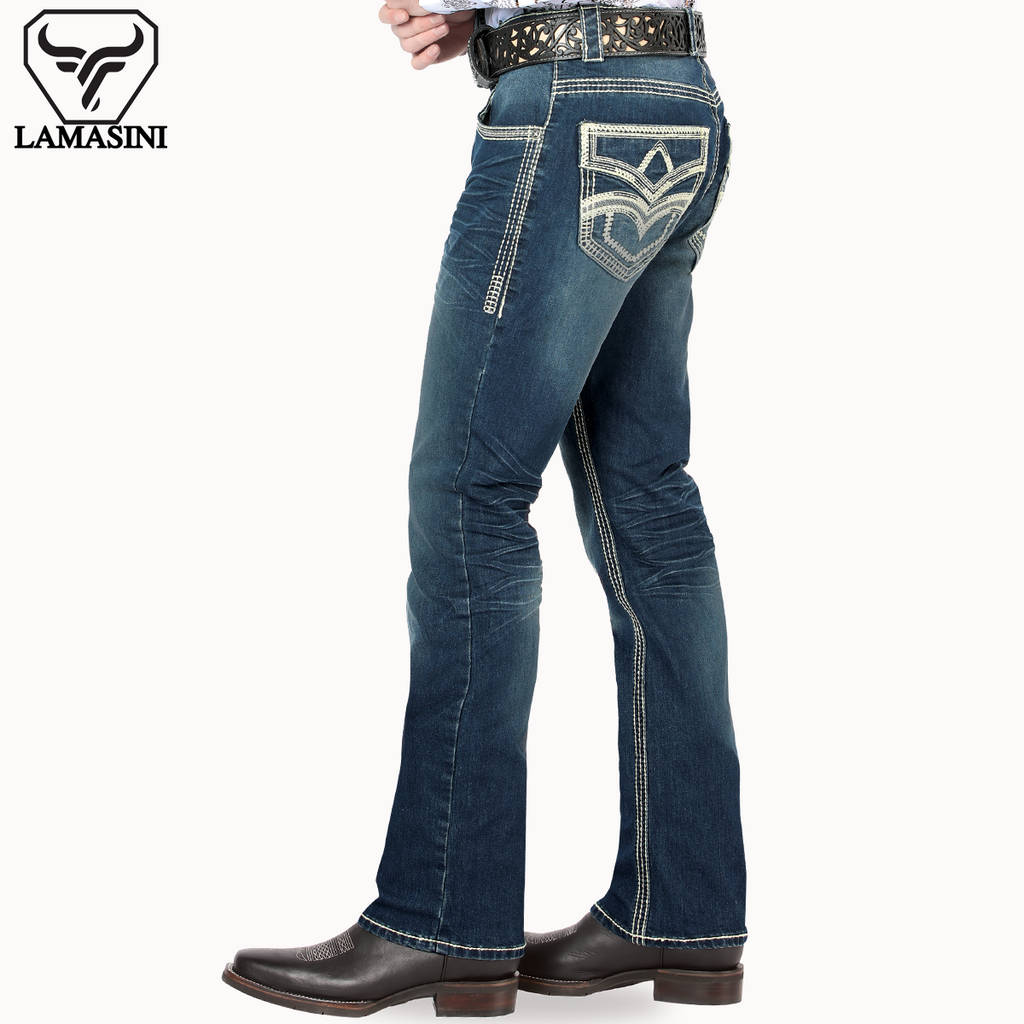 Pantalón para Hombre de Mezclilla Vaquero LAMASINI (Heavy Denim) LM1867