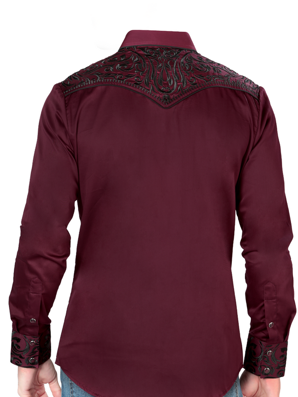 Embroidered Denim Shirt for Men LAMASINI Style LM-2205