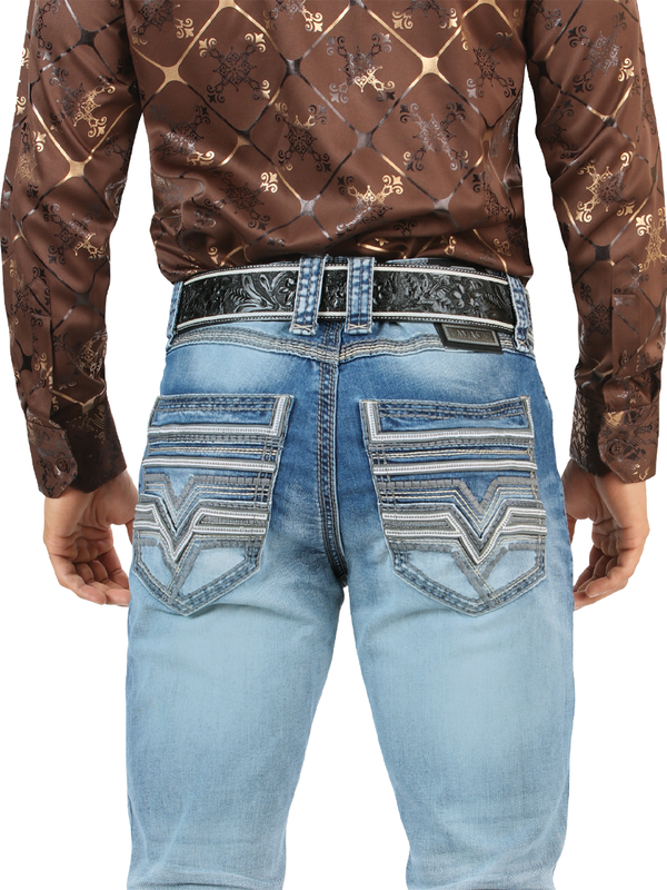 Pantalón Vaquero Light LM26502 Blue  – Corte Recto con Bordado en Contraste Premium