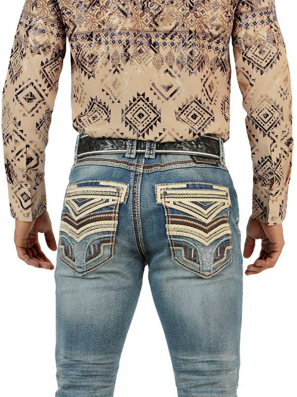 Pantalón Vaquero LM26503 Medium Blue – Diseño con Bordado en Relieve