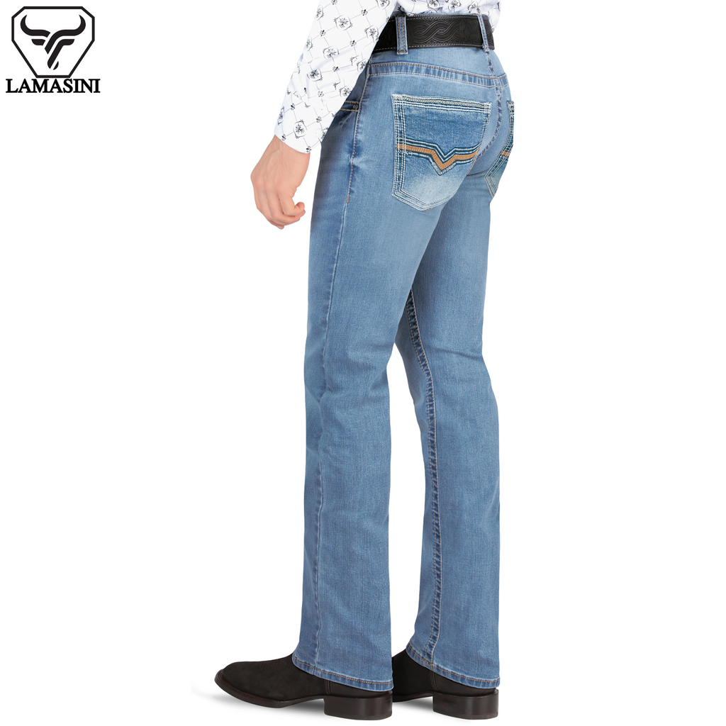 Pantalón para Hombre de Mezclilla Vaquero LAMASINI LM9030