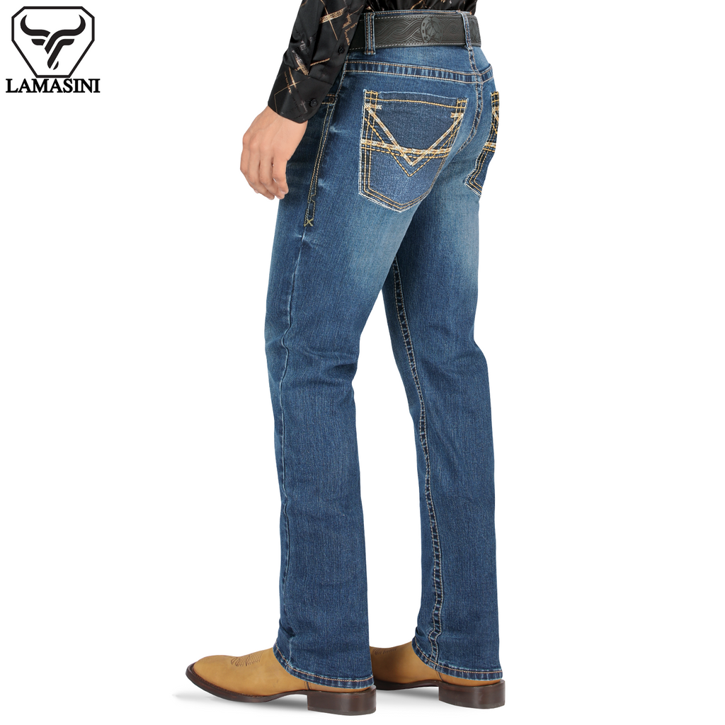 Pantalón para Hombre de Mezclilla Vaquero LAMASINI LM9031