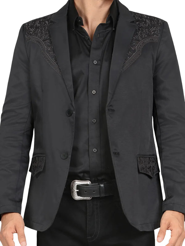 Saco SLIM FIT marca MONTERO Para Caballero Estilo MT-2187 Black