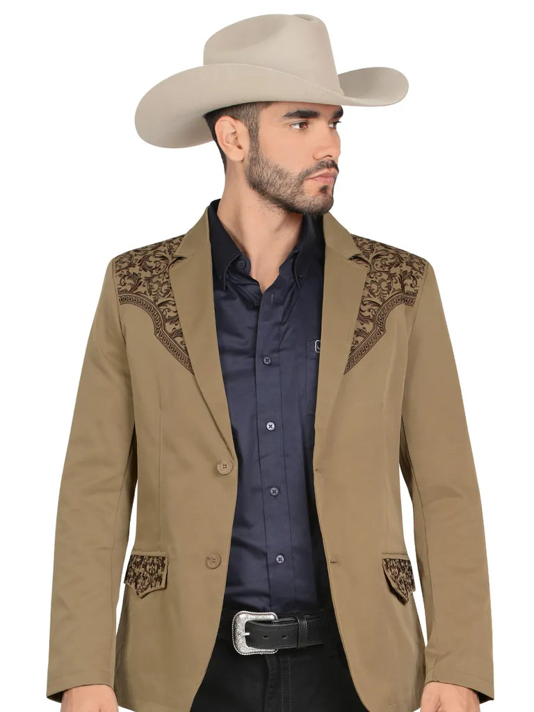 Saco SLIM FIT marca MONTERO Para Caballero Estilo MT-2187 Mostaza