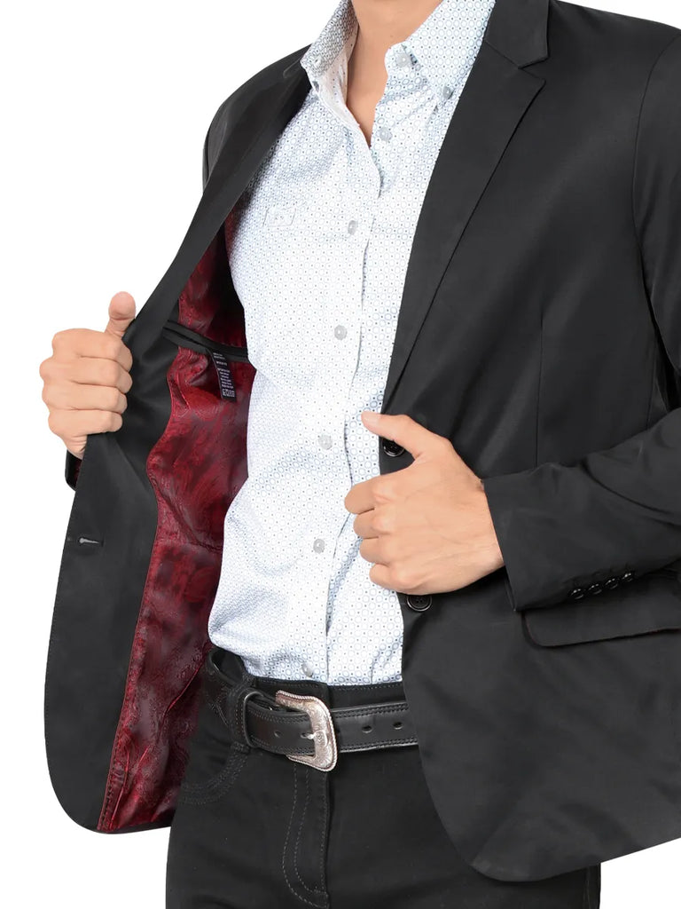 Saco SLIM FIT marca MONTERO Para Caballero Estilo MT-2189 Negro