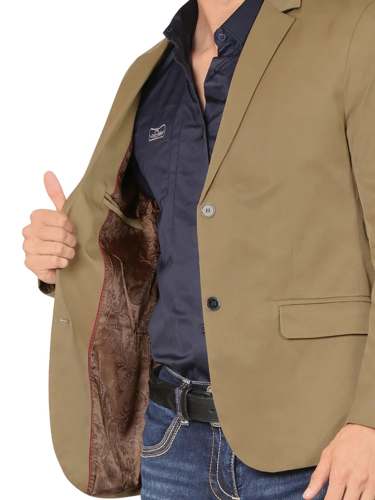 Saco SLIM FIT marca MONTERO Para Caballero Estilo MT-2189 Mostaza