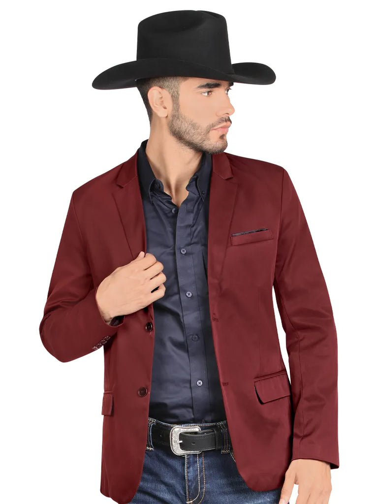 Saco SLIM FIT marca MONTERO Para Caballero Estilo MT-2189 Vino