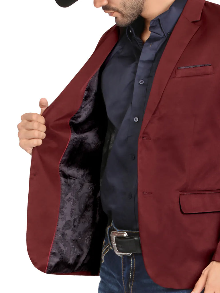 Saco SLIM FIT marca MONTERO Para Caballero Estilo MT-2189 Vino