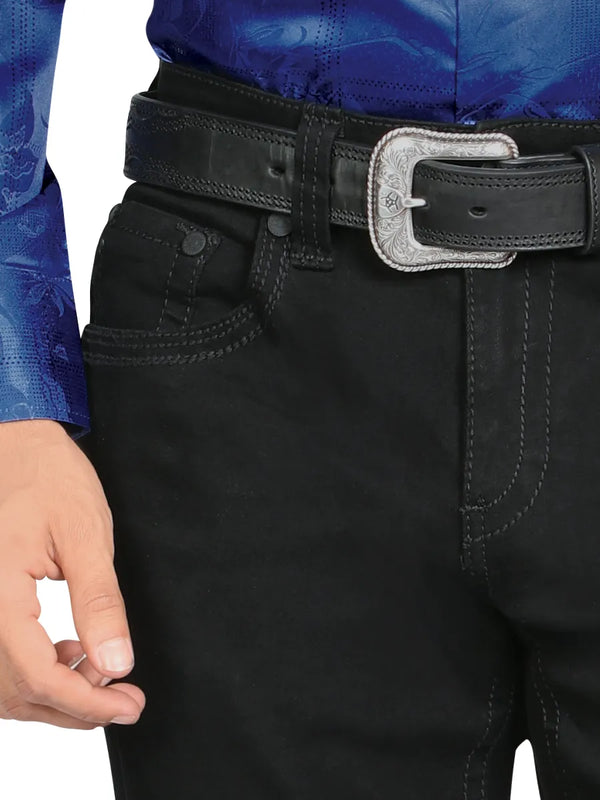 Pantalón para Hombre de Mezclilla Vaquero MONTERO modelo MT4670 Black