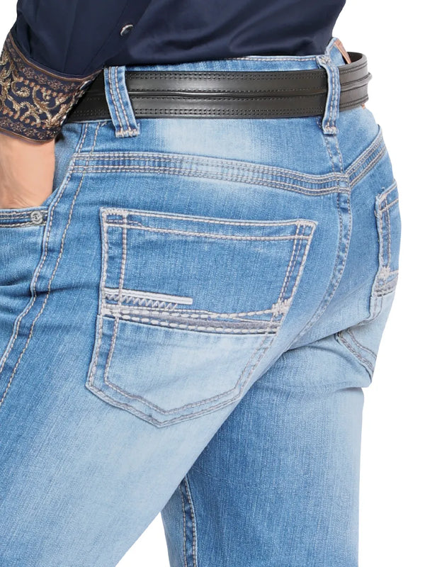 Pantalón para Hombre de Mezclilla Vaquero MONTERO modelo MT4670 Light Blue