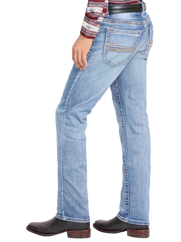 Pantalón para Hombre de Mezclilla Vaquero MONTERO MT4671 Light Blue