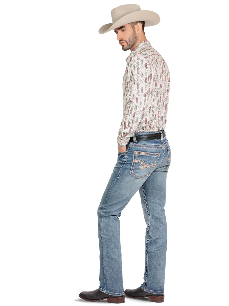Pantalón para Hombre de Mezclilla Vaquero MONTERO MT4673 Light Blue
