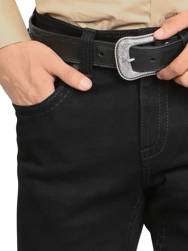 Pantalón para Hombre de Mezclilla Vaquero MONTERO MT4674 Black