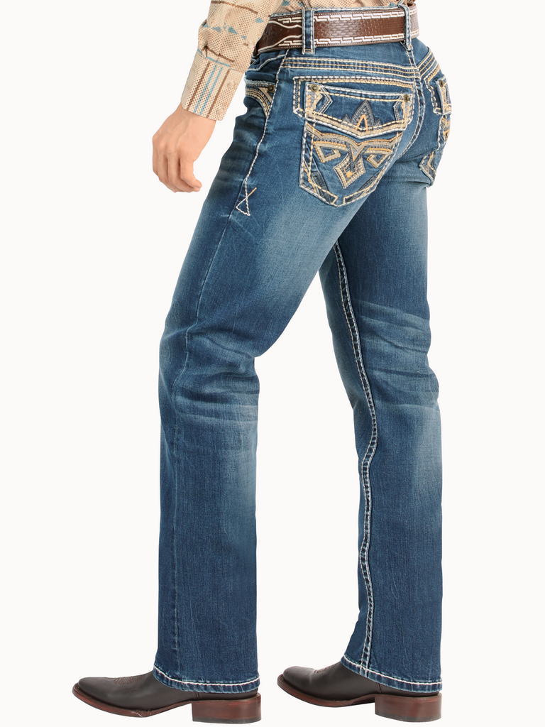 Pantalón para Hombre de Mezclilla Vaquero MONTERO (Heavy Denim) MT-4640 Medium Blue