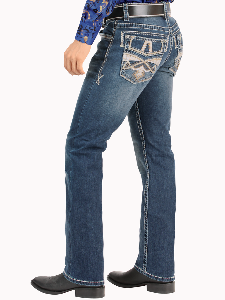 Pantalón para Hombre de Mezclilla Vaquero MONTERO (Heavy Denim) MT-4642 Medium Blue