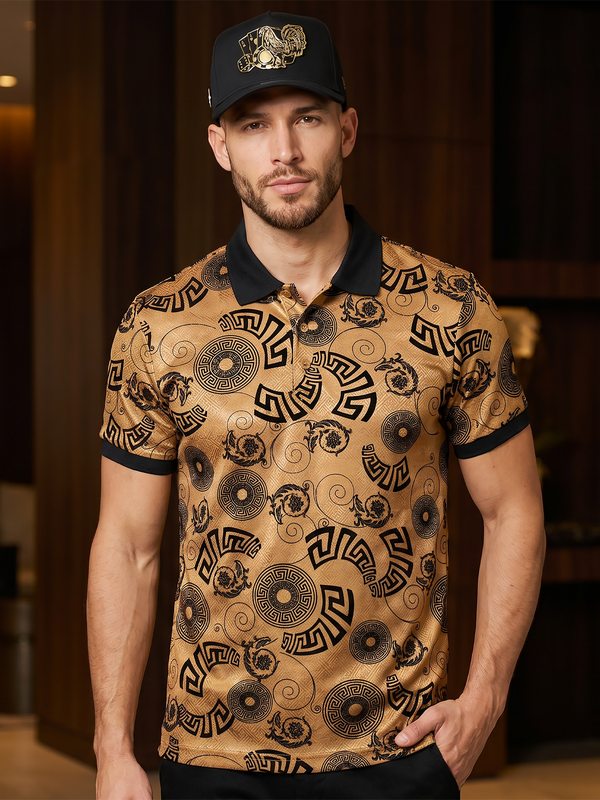 Luxury Pattern Tee XXPL2415– Foil Print & Flocking Detail