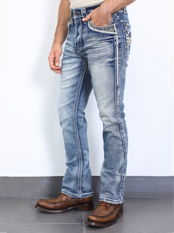 Pantalón para Hombre de Mezclilla Vaquero PLATINI (Heavy Denim) PL10261