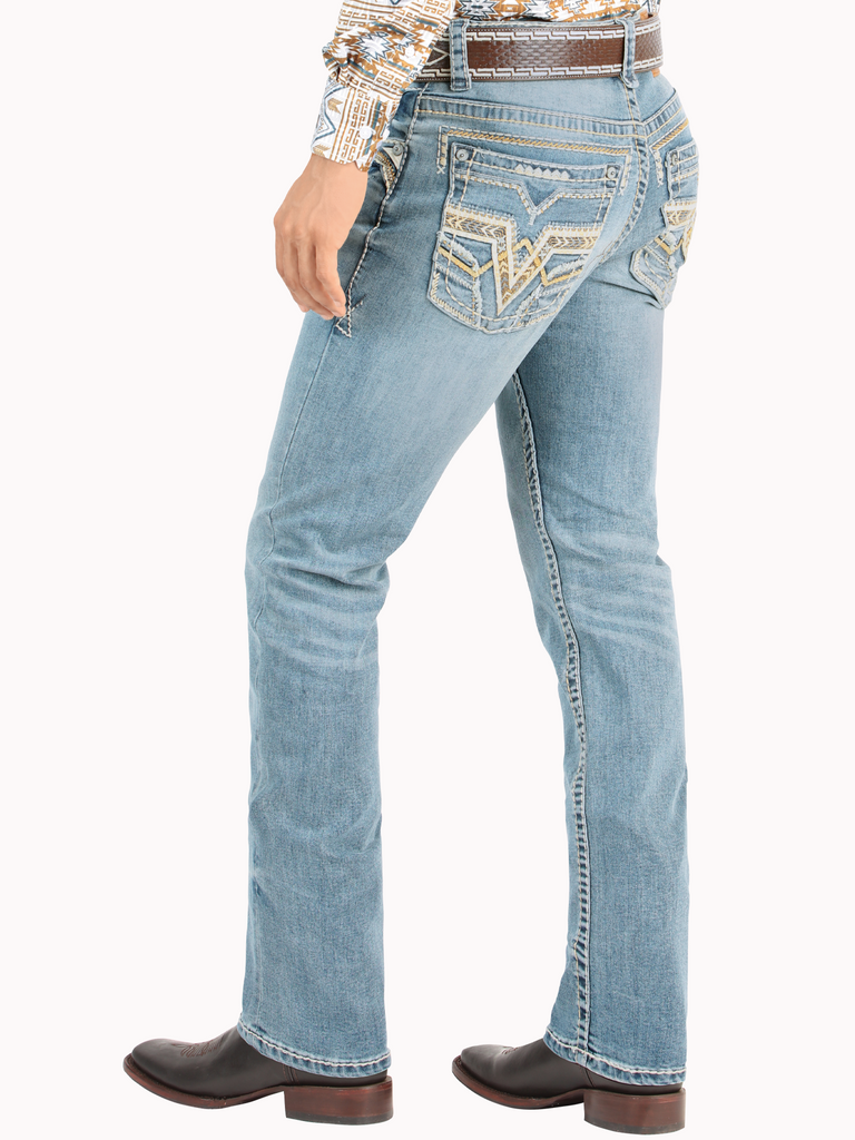 Pantalón para Hombre de Mezclilla Vaquero MONTERO (Heavy Denim) MT-4641 Light Blue
