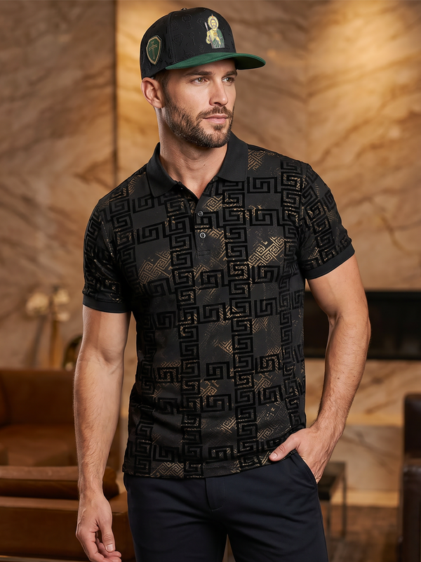 Luxury Pattern Tee XXPL2417– Foil Print & Flocking Detail