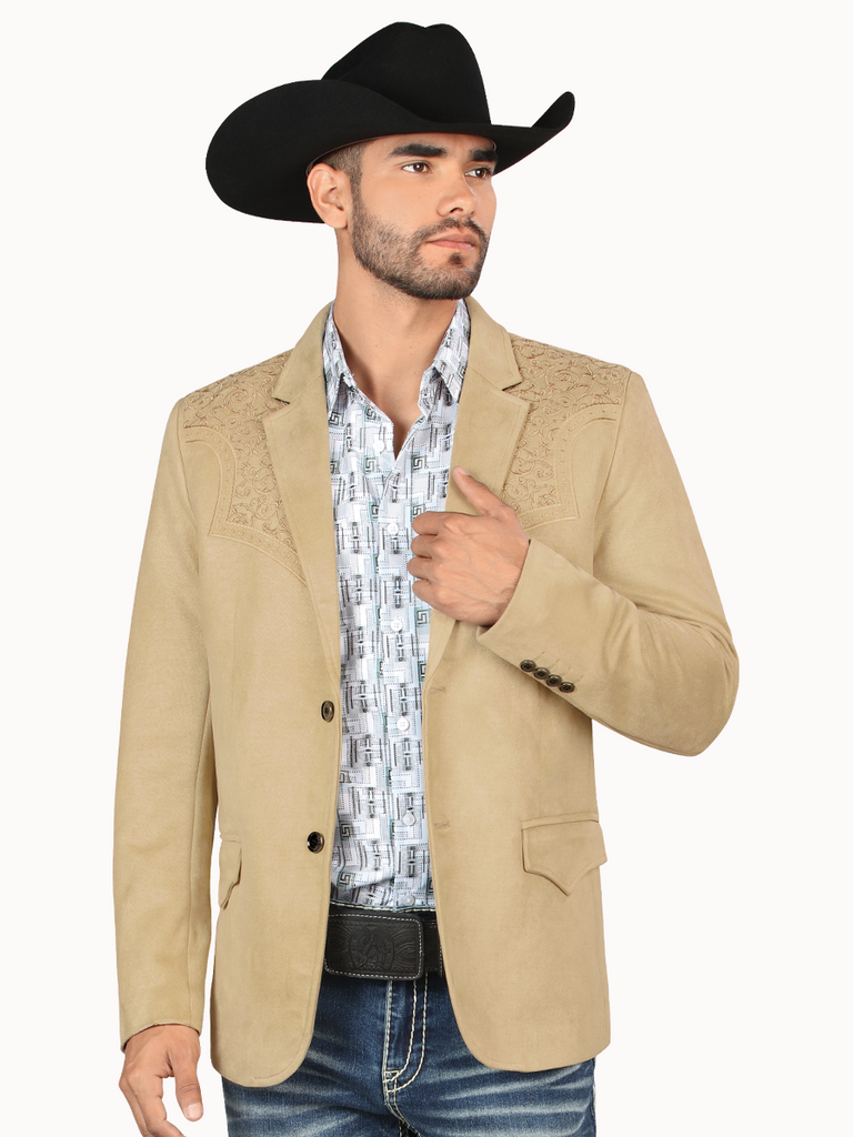 Saco MONTERO Bordado Para Caballero Estilo MT-2182 Beige