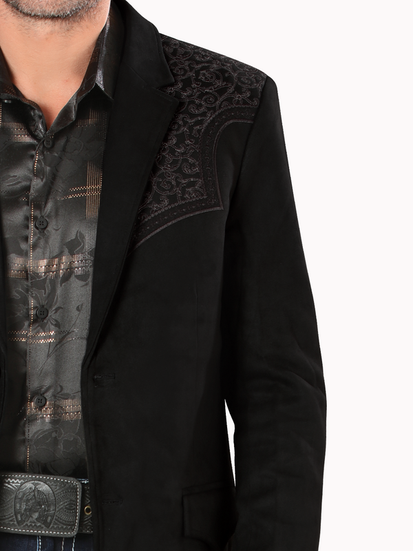 Saco MONTERO Bordado Para Caballero Estilo MT-2182 Negro / Gris