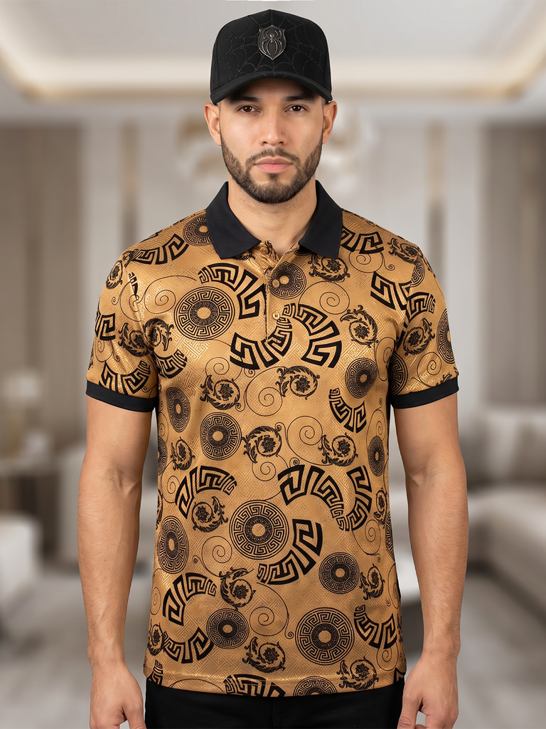Luxury Pattern Tee XXPL2415– Foil Print & Flocking Detail