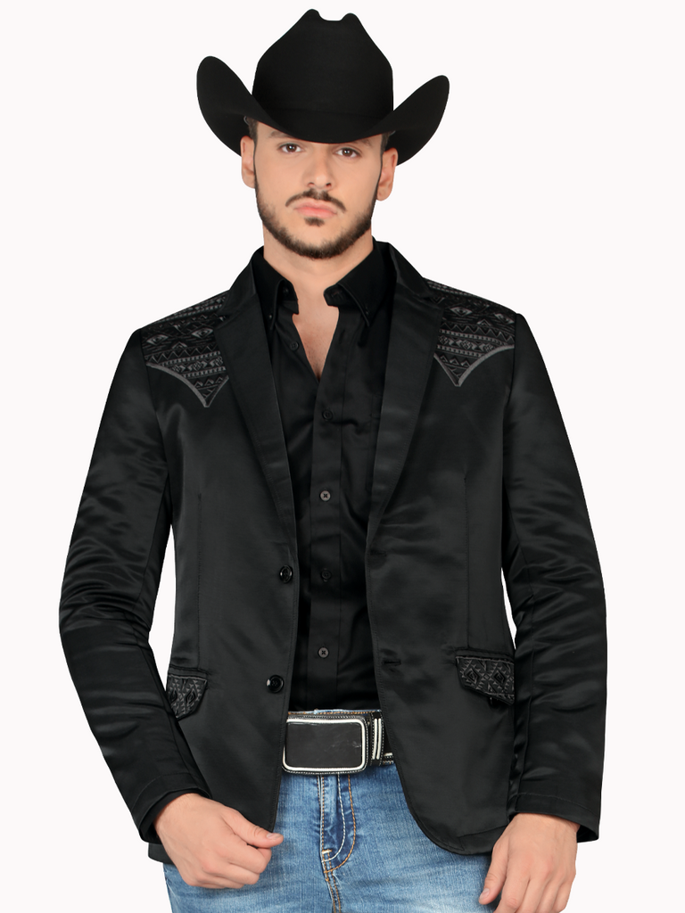 Saco MONTERO Bordado Para Caballero Estilo MT-2181 Negro / Charcoal