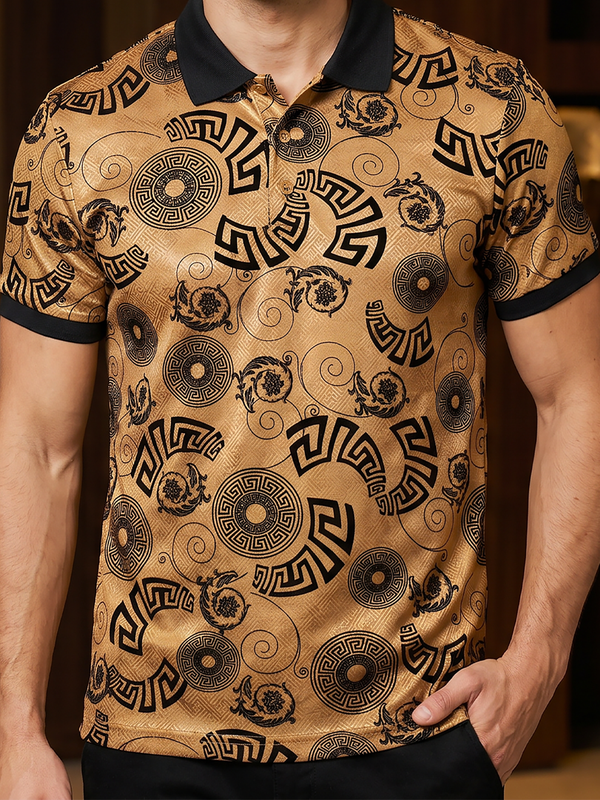 Luxury Pattern Tee XXPL2415– Foil Print & Flocking Detail