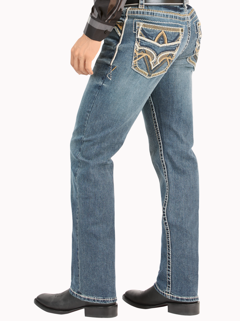 Pantalón para Hombre de Mezclilla Vaquero MONTERO (Heavy Denim) MT-4646 Medium Blue